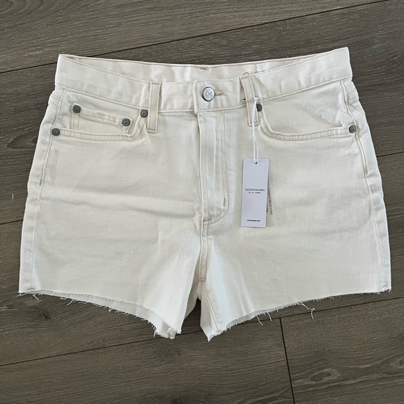 NWT OuterKnown Cream Fillmore Boyfriend Shorts Size 26